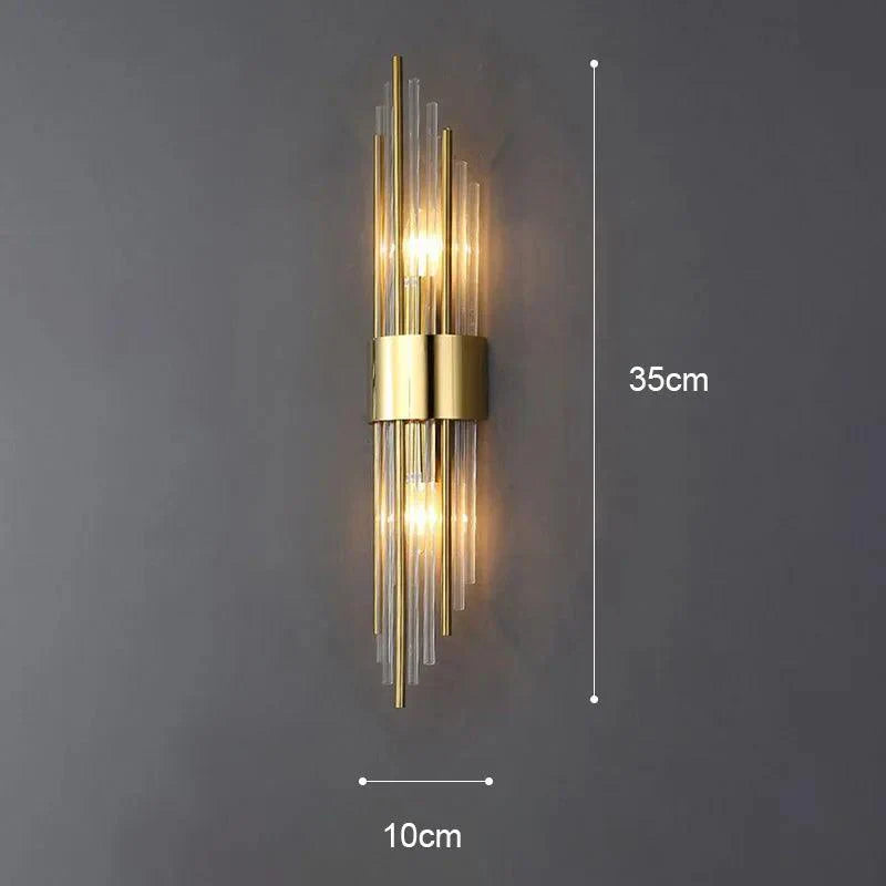 NARA | Innovatieve kristallen wandlamp met gouden touch