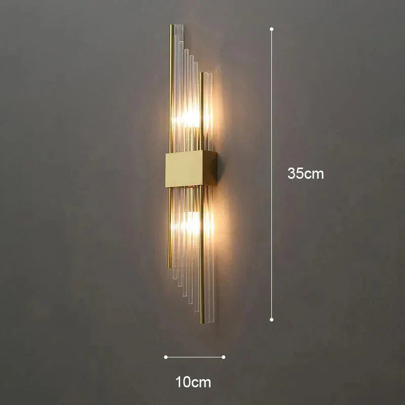 NARA | Innovatieve kristallen wandlamp met gouden touch