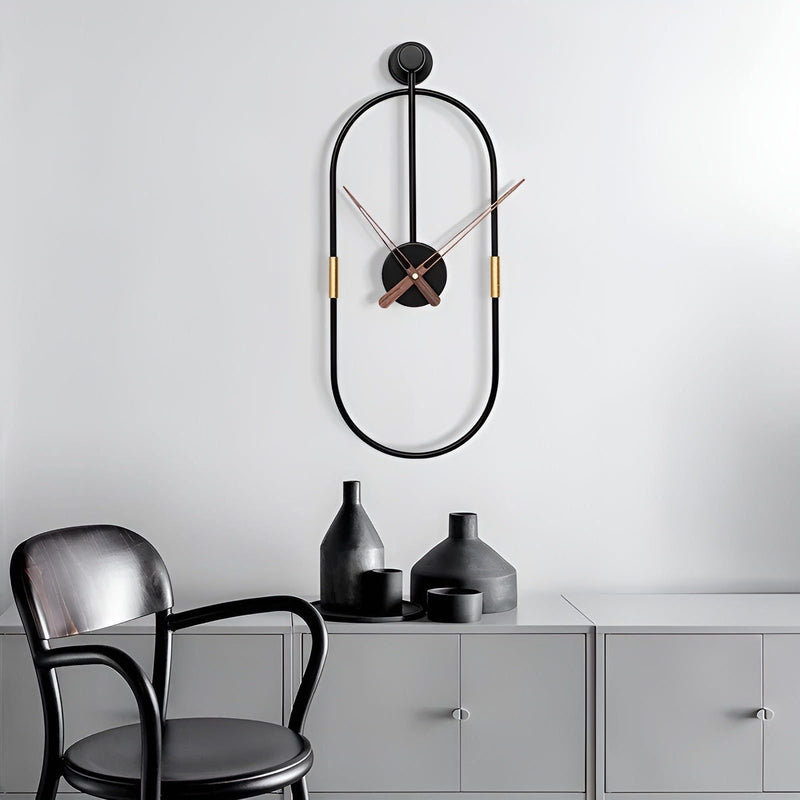 IronArt Wandklok in Minimalistische Metaalstijl