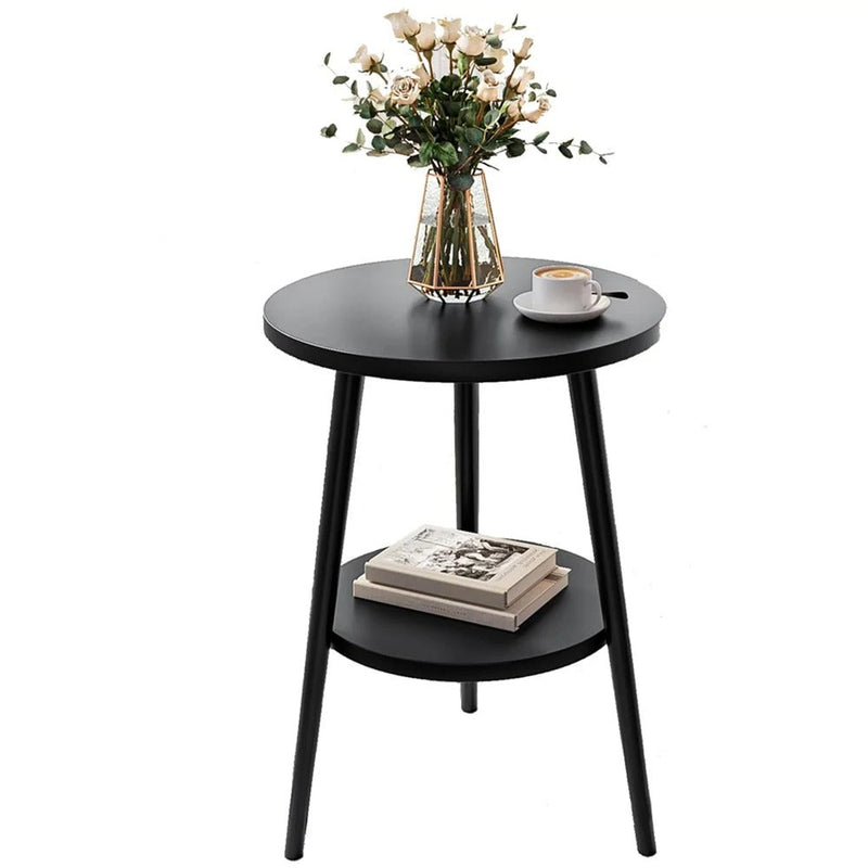 VintaCurve – Ronde Bijzettafel met Moderne Twee-Lagen Constructie