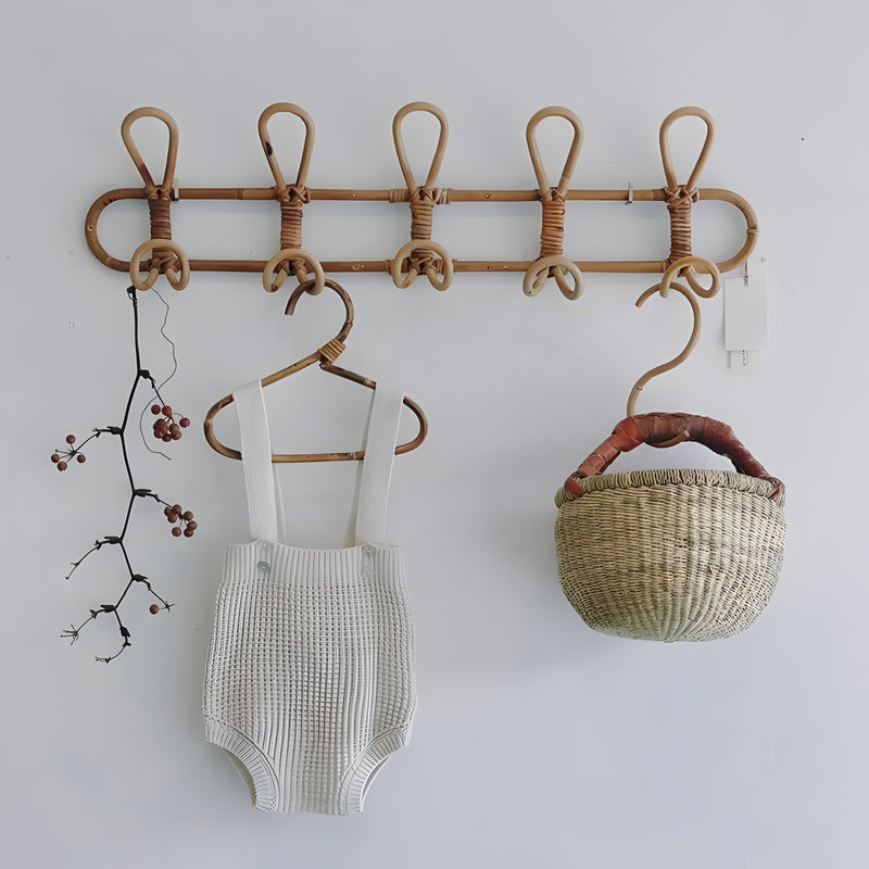 RattanTidy – Handgemaakte Wandhaken van Rattan voor het Kinderkamerinterieur