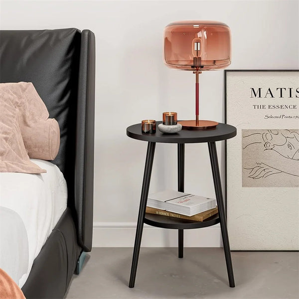 VintaCurve – Ronde Bijzettafel met Moderne Twee-Lagen Constructie