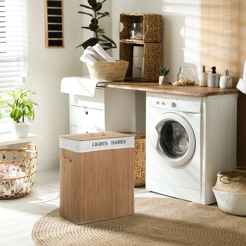 NARA – Bamboe Wasmand met Twee Compartimenten