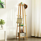 RusticWard Rack – Bamboe Kledingrek met Haken en Schoenplanken