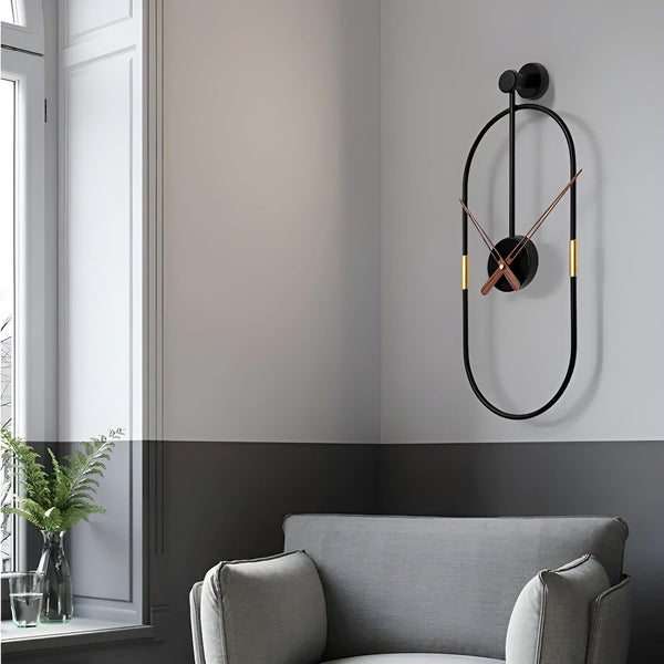 IronArt Wandklok in Minimalistische Metaalstijl