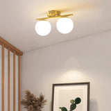 LumeSphere – LED Plafondlamp in glas met gouden accenten