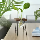 Nara – GlassRoot Vaasje met Houten Frame en Glazen Bol