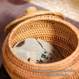 RusticBreeze – Handgemaakte Rattan Opbergbox met Deksel