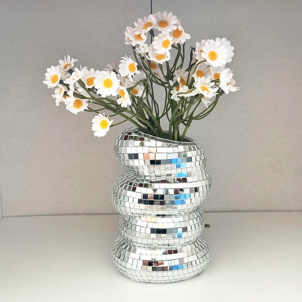 Maison – Spiegelmozaïek Decoratieve Vaas in Disco-Stijl