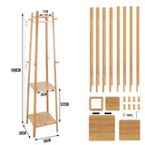 RusticWard Rack – Bamboe Kledingrek met Haken en Schoenplanken