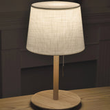 Gentle Glow – Tafellamp in walnoothout met zachte stoffen kap