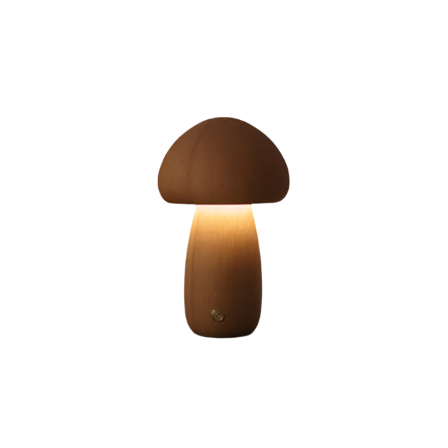 Mushroom Touch – Warme gloed in houtvorm