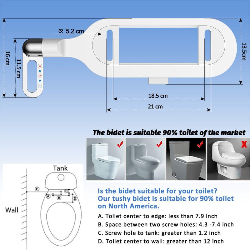 NARA | Ultradun Regelbaar Water Bidet - Compact, Milieuvriendelijk, Gemakkelijk Te Installeren