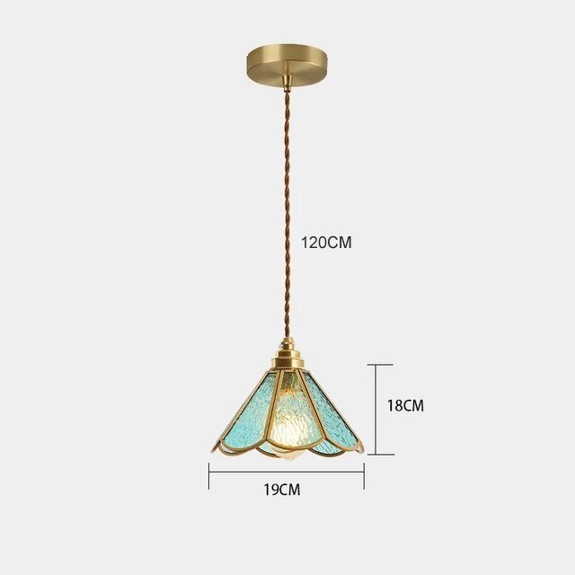 Vintage Stained Glass – Luxe hanglamp met glas-in-loodkap