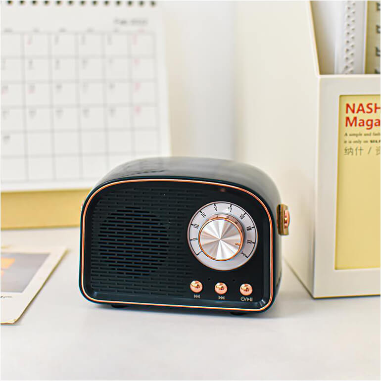 Nara – Retro Bluetooth Speaker met Vintage Houtlook
