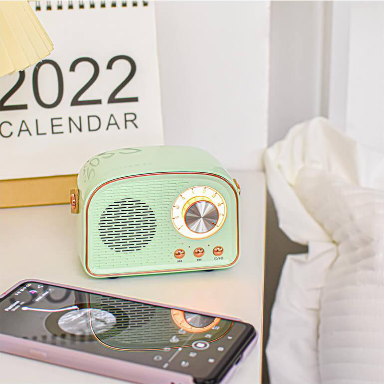Nara – Retro Bluetooth Speaker met Vintage Houtlook