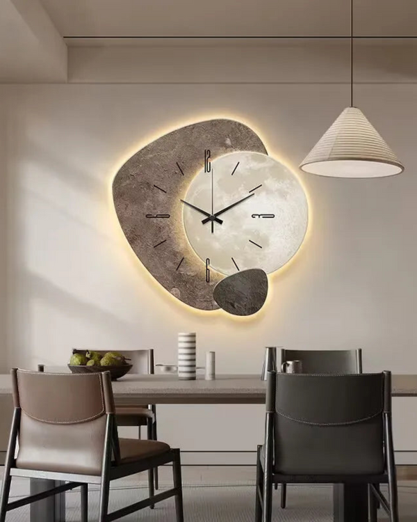 Lune Aura Wandklok – Tijd in Balans, Geïnspireerd door de Maan