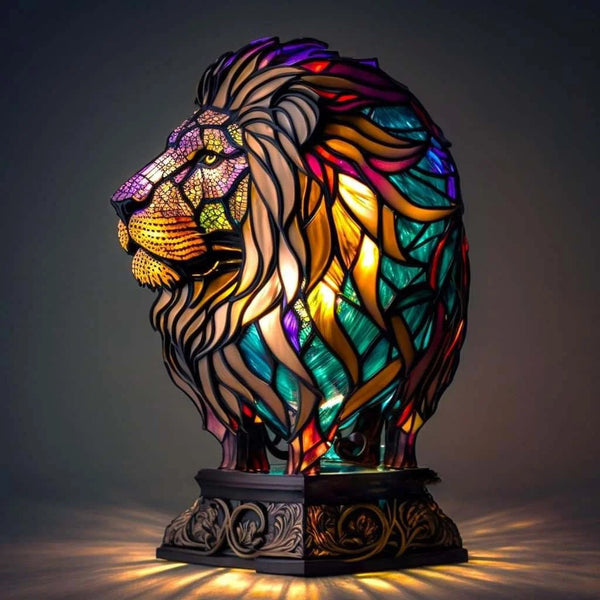 Nara – Kunst Nachtlamp met Gekleurde Dierenprint