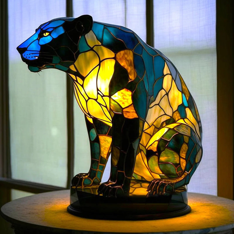 Nara – Kunst Nachtlamp met Gekleurde Dierenprint