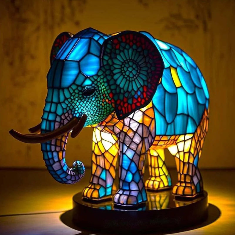 Nara – Kunst Nachtlamp met Gekleurde Dierenprint