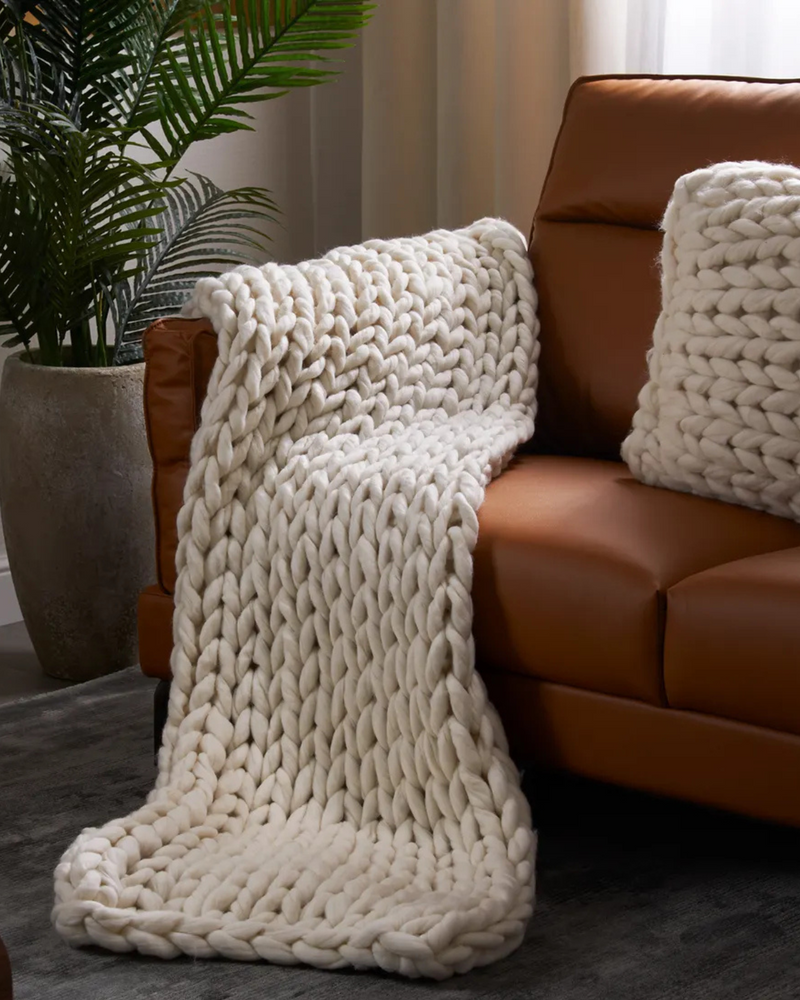 Maison – Handgeweven Chunky Brei Deken van Natuurlijk Katoen