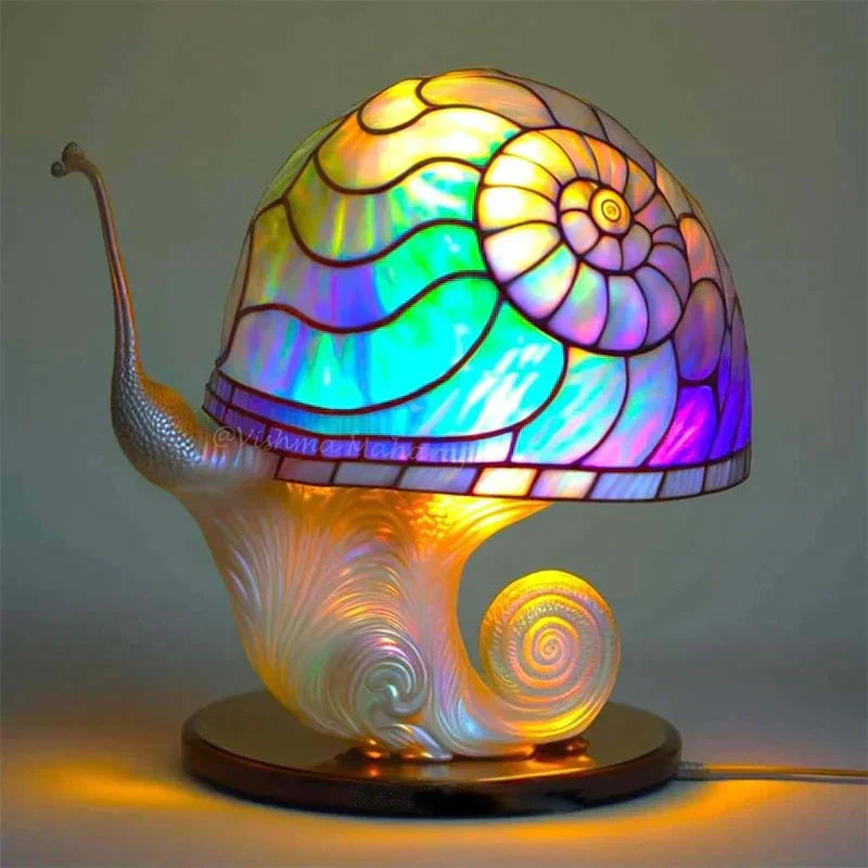 Nara – RainGlow Tafellamp met Glas-in-Lood Effect