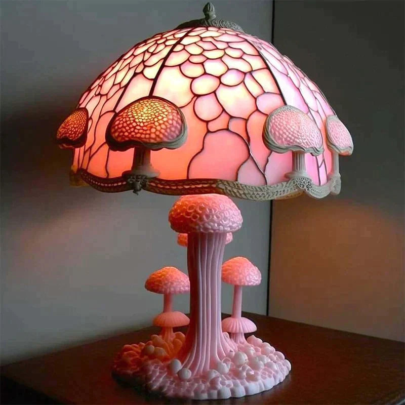 Nara – RainGlow Tafellamp met Glas-in-Lood Effect