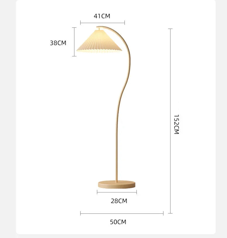 Modern Fold – Stoffen LED Vloerlamp met geplooid design
